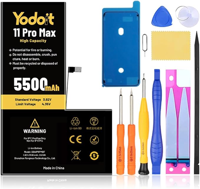 Battery Replacement for iPhone 11 Pro Max 5500mAh High Capacity Yodoit